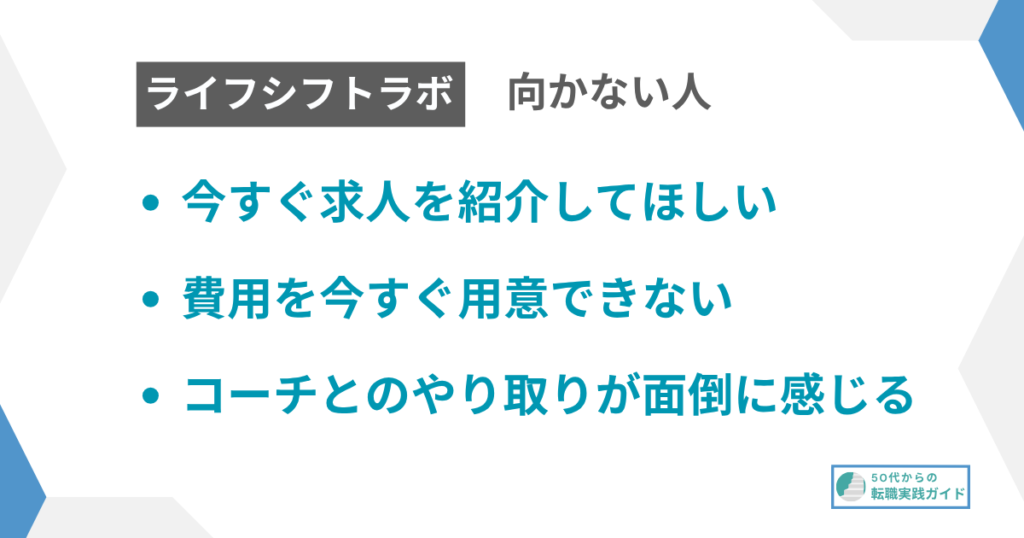 見出し：ライフシフトラボが向かない人