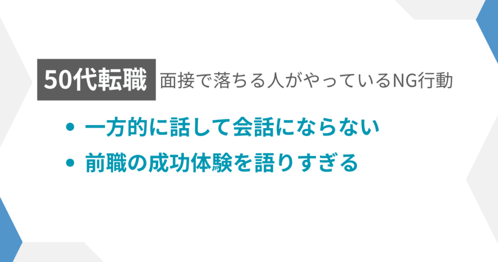 見出し:面接で落ちる人がやっているNG行動