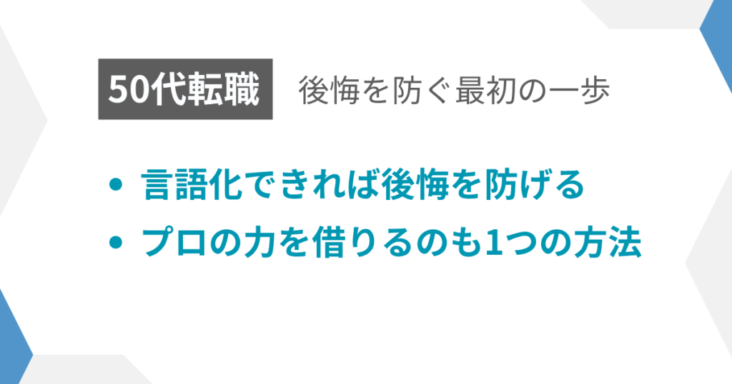 見出し：後悔を防ぐ最初の一歩