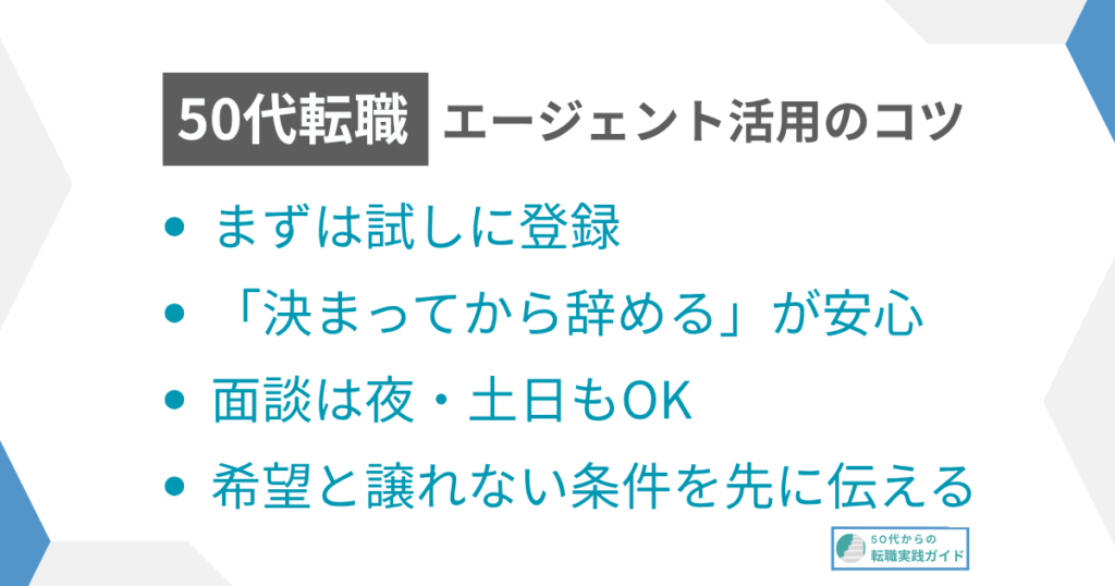見出し:エージェント活用のこつ