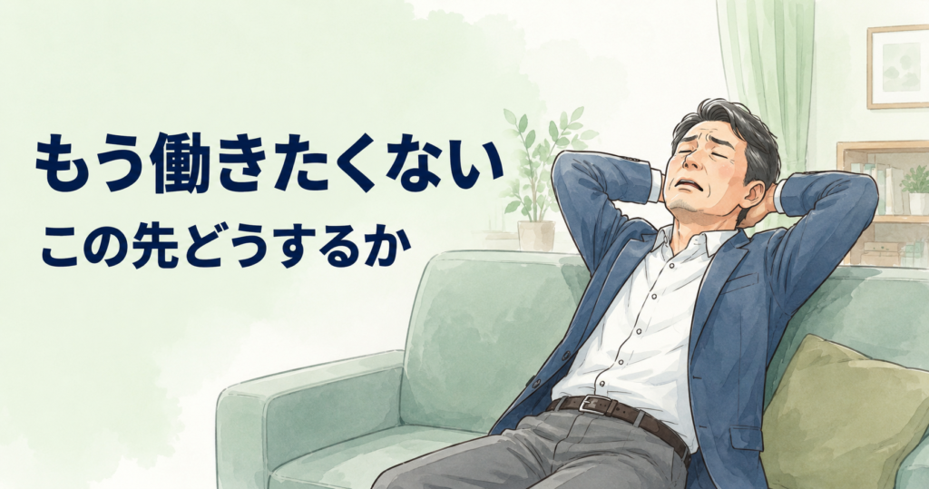 見出し：もう働きたくないは甘えじゃない