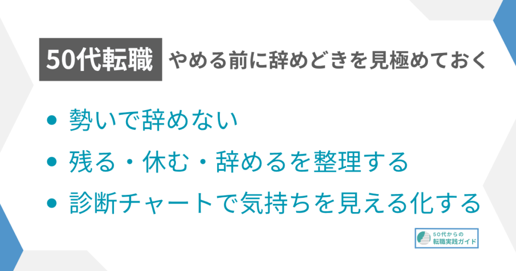 見出し:やめる前にやめどきを見極める